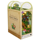 Spilay DIY Dollhouse Miniature Book Nook Assemble Kit,3D Wooden Puzzle Bookshelf Insert Decor with Light,Bookends Model Build-Creativity Kit for Spilay