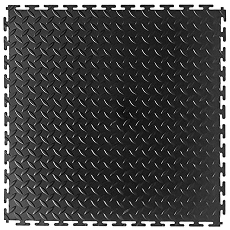 VersaTex Garage Floor 18 x 18 inch Square Rubber Diamond Plate Interlocking Floor Tiles for Home Gym, Garage Flooring, Trade Show Flooring, Basement VERSATEX