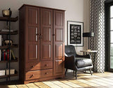 Palace Imports 100% Solid Wood Grand Wardrobe/Armoire/Closet w/Shelves & Drawers, Mocha, 45.75" w x 72" h x 20.75" d. Renewable Eco-Friendly Wood, Palace Imports