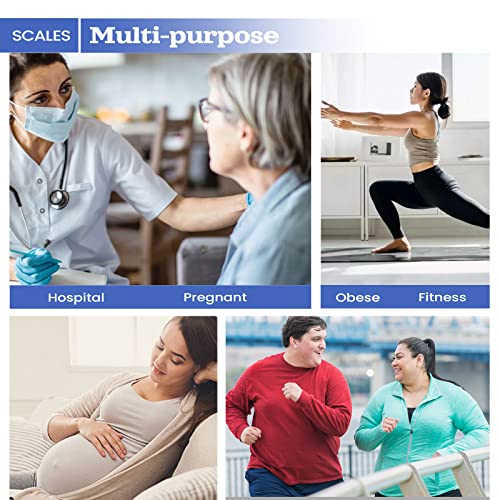 Tetuga Professional Medical Floor Scale, 440 lb High Capacity Digital Physician Scale, Accurate Healthcare Scale for Home Gym Office Use Tetuga