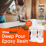 WiseBond - Epoxy Deep Pour Resin Kit, Crystal Clear Epoxy Resin for River Tables, Live-Edge Wood Furniture & Object Casting, UV Resistant Deep Pour WiseBond