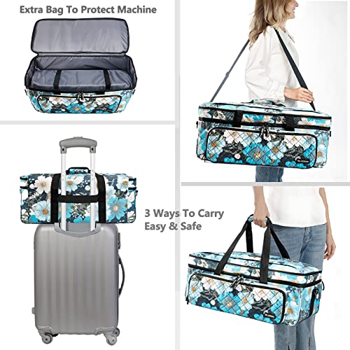 AMOIGEE Double-Layer Carrying Case for Cricut Maker 3, Cricut Explore 3/Explore Air 2, Cricut Accessories, Cricut Bag with Dust Cover AMOIGEE