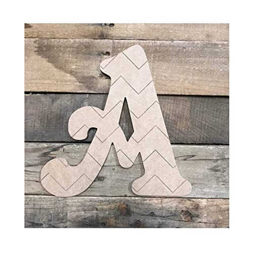 Chevron Letters Wood Craft,Unfinished Wooden Cutout Art,DIY Wood Sign, Inspirational Farmhouse Wall Plaque,Rustic Home Decor for Home Family Living - WoodArtSupply