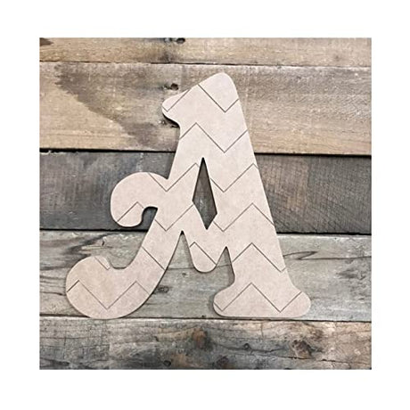 Chevron Letters Wood Craft,Unfinished Wooden Cutout Art,DIY Wood Sign, Inspirational Farmhouse Wall Plaque,Rustic Home Decor for Home Family Living Arupkeer