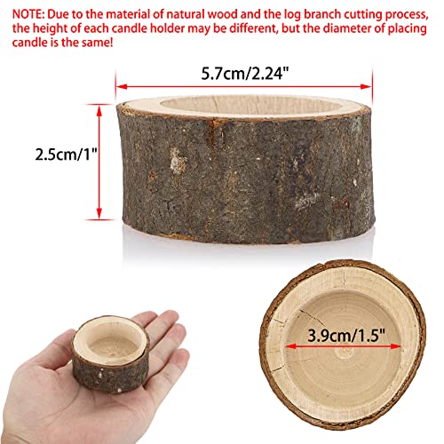 OwnMy Set of 24 Wooden Tea Light Candle Holders Votive Candle Holders, Rustic Wooden Pillar Candle Stands Vintage Wooden Tealight Holders Set Candle OwnMy