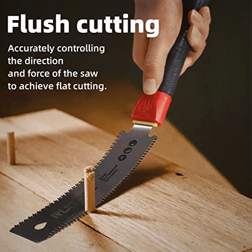 RUITOOL Japanese Hand Saw 6 Inch Pull Saw Double Edge SK5 Flexible Blade 11/17 TPI Non-slip Handle Flush Cut Saw Wood Saw for Woodworking Tools - WoodArtSupply