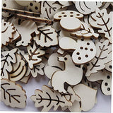 DECHOUS 50pcs Pieces Unfinished Wooden Slices Accessories Unfinished Wooden Animal Figures Hanging Decor Blank Wooden Slices Hanging Ornaments Wooden DECHOUS