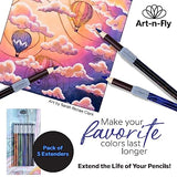 Art-n-Fly Pencil Extenders Set of 5 Pencil Lengthener for Color Pencils Art-n-Fly
