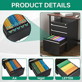 Letaya 3 Drawer Mobile File Cabinet with Lock,Under Desk Metal Filing Cabinets for Home Office Organizer Letters/Legal/A4(Fully Assembled Except Letaya
