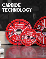 EZARC 3 Inch Cut Off Wheels, Carbide Cutting Disc, Angle Grinder Cutting Wheel for Wood, Wood with Nails, Laminate, Plastic, Plaster, 2 Pack EZARC