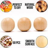 30mm Wooden Round Ball, Bag of 50 Unfinished Natural Round Hardwood Balls, Wood Balls for Crafts and DIY Projects (30 mm Diameter) AEVVV