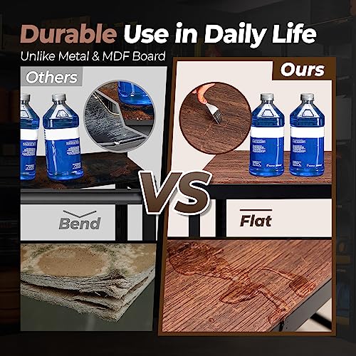 HOMEDANT House Z-Beam 48" Wide Heavy Duty Garage Storage Shelving Adjustable 5-Tier Metal Shelves Laminated Wood Organization Shelf Industrial HOMEDANT