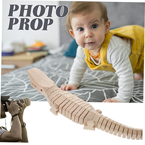 Abaodam 5pcs Toy for Kids Kid Toy Wood Toys Jungle Animal Figures DIY Wood Toy Painting Blank Crocodile Toy Unfinished Crocodile Toy Crocodile Abaodam