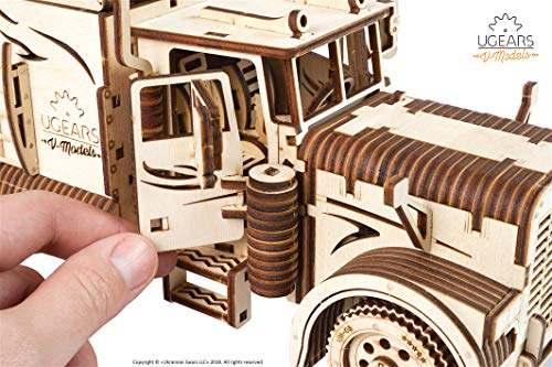 UGEARS Models 3-D Wooden Puzzle - Mechanical Heavy Boy Truck VM-03 Wooden Model Kit for Adults and Teens UGEARS