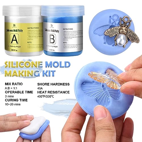 Silicone Putty - 7/8 LB Flexible Silicone Mold Making Kit for Reusable Silicone Molds Making - Easy 1:1 Mixing Ratio Fast Cured Molding Putty for DecorRom