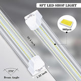 Gugsey 8Ft LED Shop Light Fixture - 100W 15500LM T8 Shop Lights for Garage, 6000K 8 Foot Daylight V Shape Linkable Garage Lights, High Output Clear Gugsey
