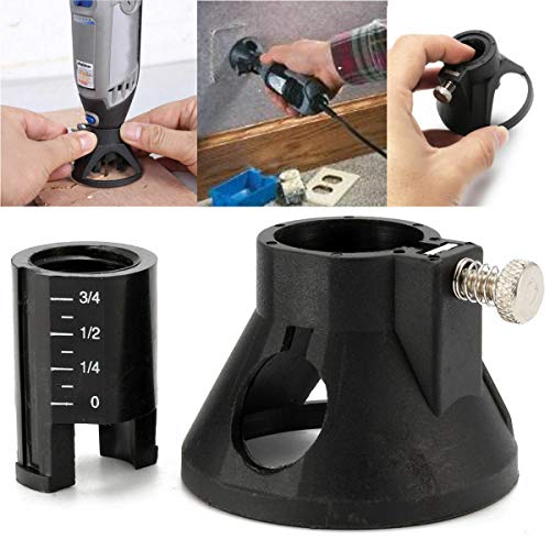 Rotary Multi Tool Cutting Guide Attachment Kit with HSS Router Drill Bits Set,11 Pcs happytakehome