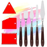 Senbos Palette Knife Paint Scraper Set, 5pcs Stainless Steel Painting Pallet Knife with 6pcs Plastic Painting Scraper, Oil Painting Mixing Scraper Senbos