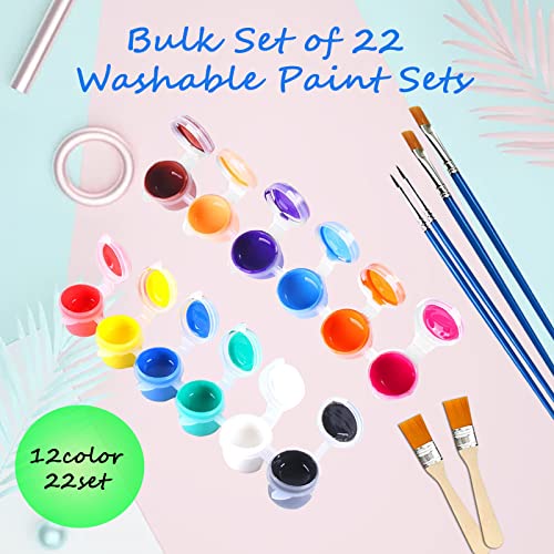 157 Pcs Mini Acrylic Paint Set,22 Sets Acrylic Paint Strips in 12 Colors with 2 Paint Tray,Small Acrylic Paint Set with 20 Pcs Paintbrushes Perfect - WoodArtSupply