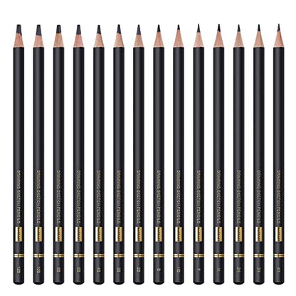 MARKART Professional Drawing Sketching Pencil Set - 14 Pieces,Graphite,(12B - 4H), Ideal for Drawing Art, Sketching, Shading, Artist Pencils for - WoodArtSupply