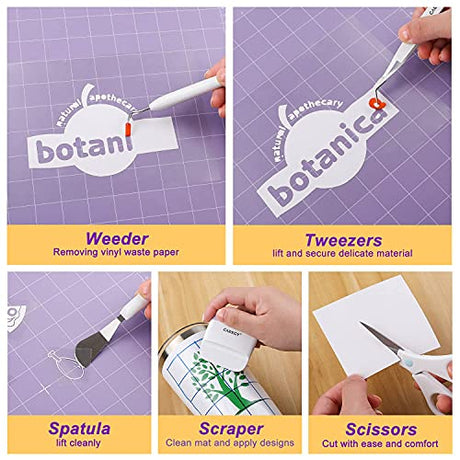 CAREGY Craft Vinyl Weeding Tools Set, Precision Craft Vinyl Tools Kit, Weeding Kits for Cricut/Silhouette/Siser/Oracal 631 651 751 Vinyl CAREGY