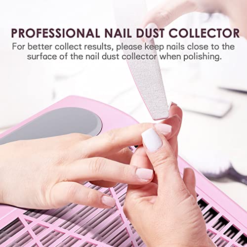 ZUZUXIA Powerful 80W Nail Dust Collector for Nails Vacuum Fan Vent Duster Collecter with 2 Reusable Filters & Brush - WoodArtSupply