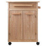 Winsome Wood Kitchen Cart, Natural, Single Drawer (82027) Winsome