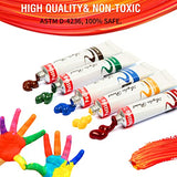 Falling in Art 34 Pieces Acrylic Paint Set - Canvas Painting Kit with 26 Acrylic Paints, Nylon Brushes, Plastic Palette, Mixing Knife for Kids, Falling in Art