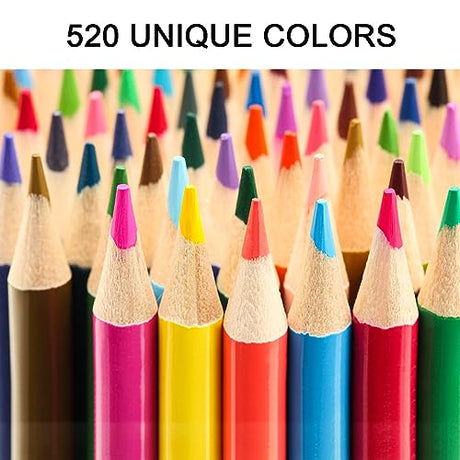 520 Colored Pencils, Rich Pigmented Soft Core Coloring Pencils, Pre-sharpened Color Pencil Set with DIY Color Chart, Artist Quality Colored Pencils Lelix