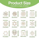 Elecrelive 48pcs Laser Cut Wood Shapes Large Unfinished Wood Flower Cutouts Hollow Wooden Pieces for Painting Crafts Hainging Ornament Home Wedding EEE ELECRELIVE