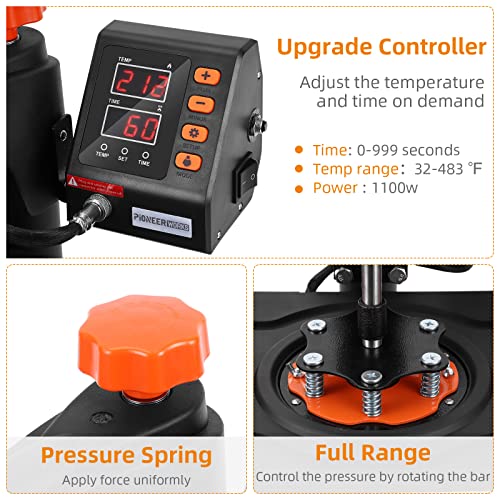 Heat Press Machine, Towallmark 12 X 15 inch, 6 in1 Heat Press, 800W Sublimation Machine, 360° Rotation Swing-Away Heat Press, Dual-Tube Heating Towallmark