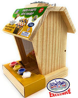 Mɑtty's Toy Stop Paint Your Own Deluxe Large 9" Wooden Bird Feeder (Includes 4 Paints & 1 Brush) Mɑtty's Toy Stop