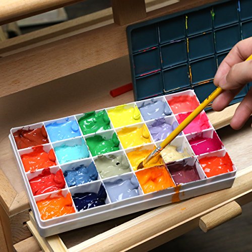 Transon Artist Paint Saver Palette 24 Wells with 1 Fine Paintbrush TRANSON