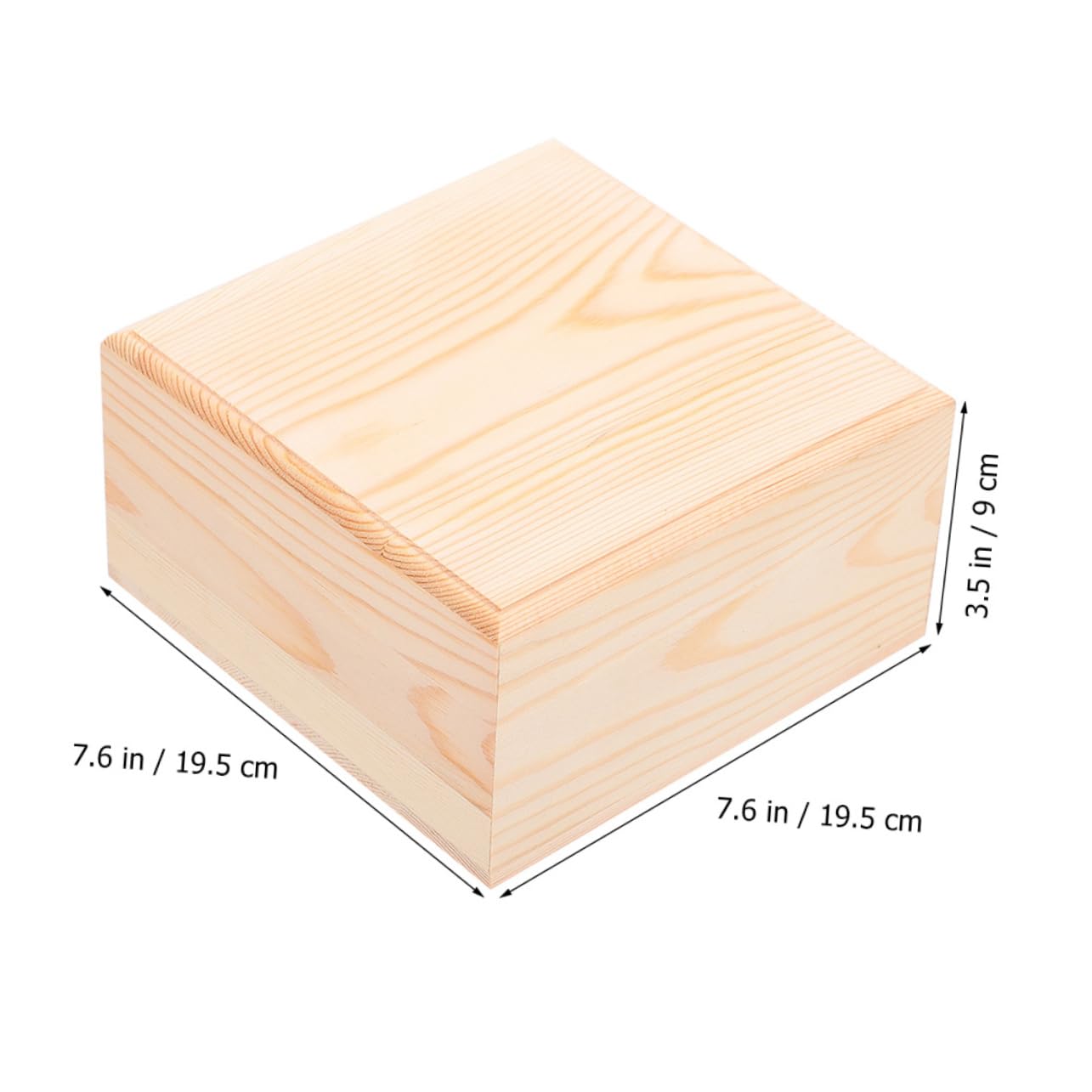 VOSAREA Box Square Wooden Storage Box Jewelry Cases Wooden Container Wooden Jewelry Holder Vintage Trinket Organizer Wood Chest Trunk Unfinished Case VOSAREA