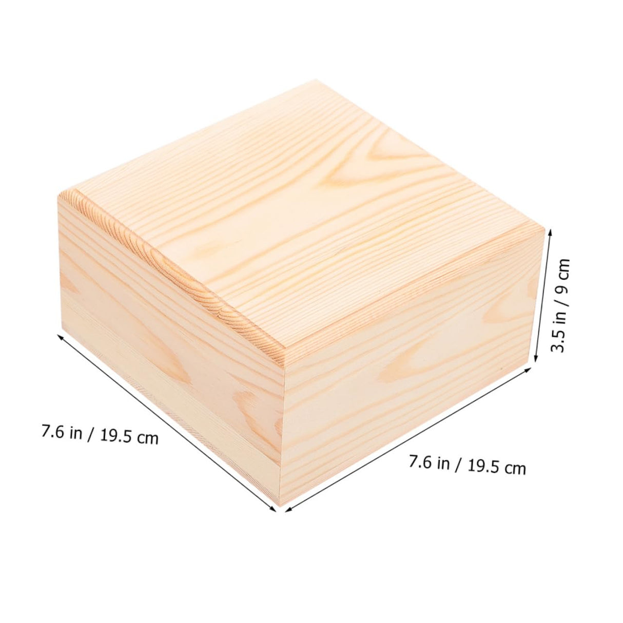 VOSAREA Box Square Wooden Storage Box Jewelry Cases Wooden Container Wooden Jewelry Holder Vintage Trinket Organizer Wood Chest Trunk Unfinished Case VOSAREA