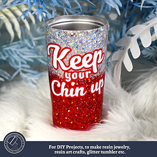 LEOBRO Glitter, Holographic Chunky Glitter, 160G/5.64OZ Silver Glitter, Craft Glitter for Resin, Metallic Iridescent Silver Chunky Glitter Sequins LEOBRO