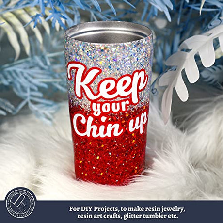 LEOBRO Glitter, Holographic Chunky Glitter, 160G/5.64OZ Silver Glitter, Craft Glitter for Resin, Metallic Iridescent Silver Chunky Glitter Sequins LEOBRO