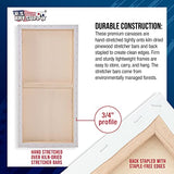 U.S. Art Supply 24 x 48 inch Stretched Canvas 12-Ounce Primed 3-Pack - Professional White Blank 3/4" Profile Heavy-Weight Gesso Acid Free Bulk Pack - U.S. Art Supply