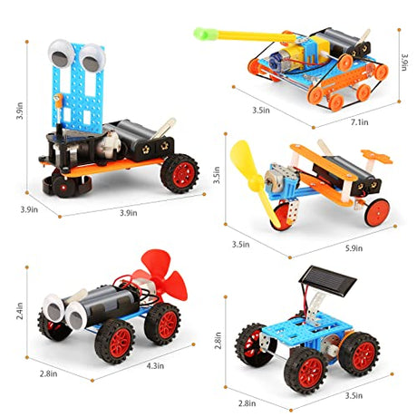 STEM Science Kits for Kids 5-8 8-12, Robot Building Kit, Build a Car Crafts for Boys, Engineering Activities Electronic Toys, Electric Science WESAYEE