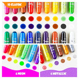 Shuttle Art Tempera Paint Sticks, 31 Pack Solid Tempera Paint Set, 30 Colors with 1 Drawing Pad for Kids, Washable, Super Quick Drying, Works Great Shuttle Art