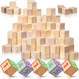 Geetery 200 Pcs Unfinished Wooden Blocks for Crafts 1 Inch Mini Blank Wood Cubes Natural Pine Solid Wood Squares for DIY Arts Craving Painting Geetery