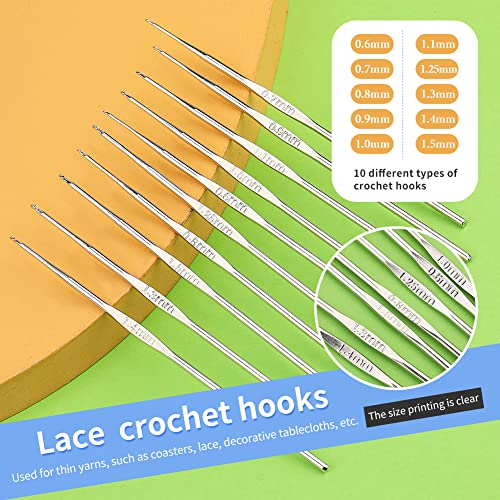 Mnuizu 120 Piece Crochet Kit, Crochet Hooks Yarn Set, Knitting Kit