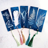 30 Pcs Cyanotype Paper Sun Print Paper Kit High Sensitivity Nature Drawing Printing Sunprint Sun/Solar Activated A5 Paper for Flower Press DIY Arts mwellewm