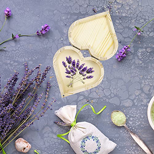 Chris.W 4 Pieces Unfinished Wooden Box Heart Shaped Eternal Flower Storage Box, Natural Wood Box with Maganets for Crafting Making Jewelry Box Art Chris.W