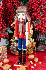 Clever Creations Lumberjack 15 Inch Traditional Wooden Nutcracker, Festive Christmas Décor for Shelves and Tables Clever Creations