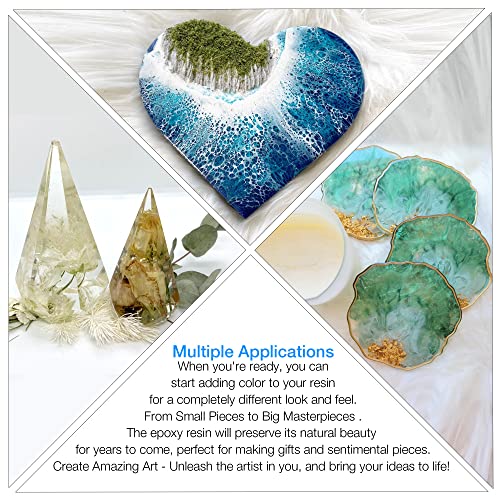 Epoxy Resin 32oz, 4 Hours Demold, 8-10 Hours Fast Curing Epoxy Resin Kit, Food Safe & Low Odor, Bubble Free, High Hardness for Casting, Coating, Art, ButiResin