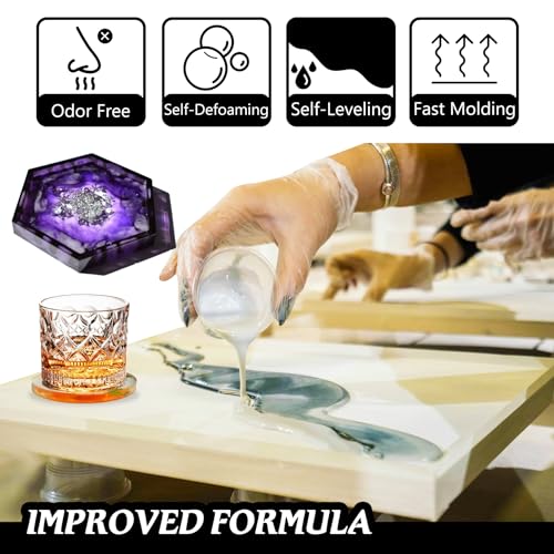 Epoxy Resin - 105oz Crystal Clear Epoxy Resin Kit for Casting and Coating, Table Tops - Bubble Free Fast Curing 2 Part Art Resin for Jewelry Making, Vividye