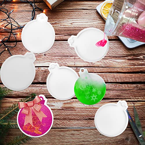 6 Pcs Christmas Resin Molds Silicone, Epoxy Resin Molds Silicone Molds for Epoxy Resin, Round Silicone Molds Christmas Silicone Mold for Christmas - WoodArtSupply