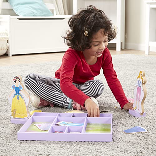 Melissa & Doug Disney Sleeping Beauty and Snow White Magnetic Dress-Up Wooden Doll Pretend Play Set (40+ pcs) Melissa & Doug