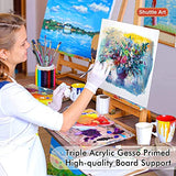 Shuttle Art Acrylic Painting Bundle, Set for 18 Colors Acrylic Paint Pouch (120ml/4oz) + 52 Multi Pack Painting Canvas Panels Shuttle Art